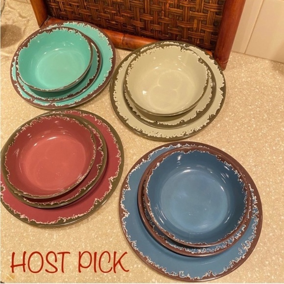 Other - Non breakable dishes. 12 pieces. 4 place settings. Four colors. Summertime fun.